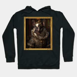 Brindle French Bulldog - Medieval French Princess - Framed Hoodie